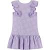 Flower Ruffle Dress, Purple - Dresses - 5