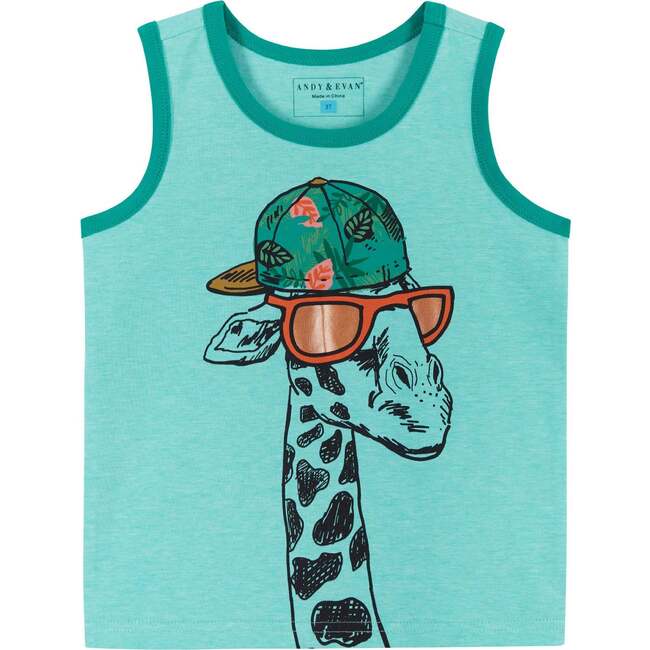 Cool Giraffe Tank & Short Set, Aqua - Mixed Apparel Set - 3