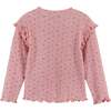 Floral Long Sleeve Tee, Pink - T-Shirts - 6