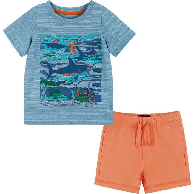 Baby Boy Shark Print Tee & Short Set, Multi - Mixed Apparel Set - 4