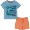 Baby Boy Shark Print Tee & Short Set, Multi - Mixed Apparel Set - 4