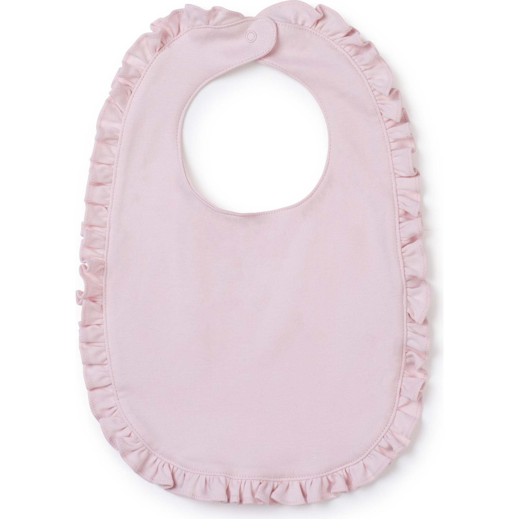 Ruffled Edge Bib, Light Pink - Bibs - 1