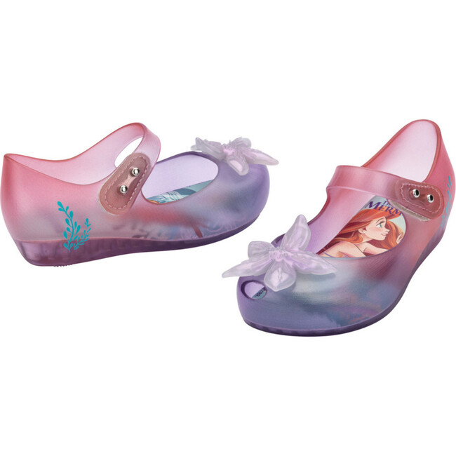 Mini Melissa Ultragirl + Little Mermaid II BB, Clear And Purple And Pink - Mary Janes - 4