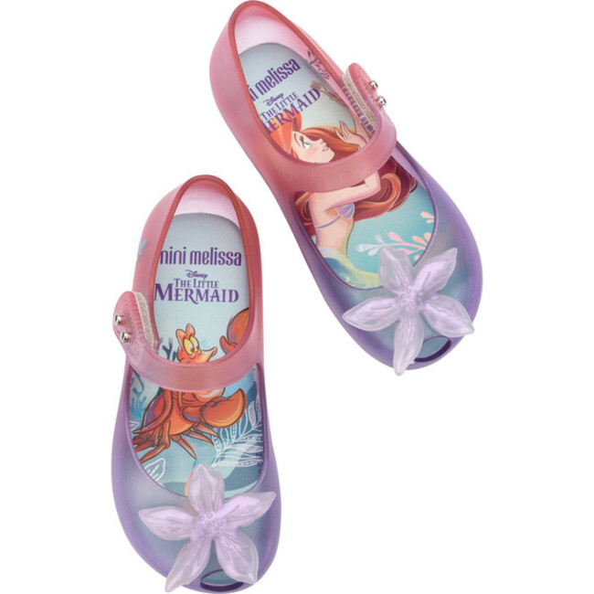 Mini Melissa Ultragirl + Little Mermaid II BB, Clear And Purple And Pink - Mary Janes - 5