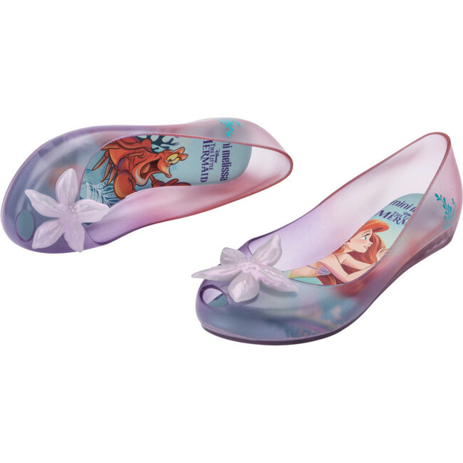 Mini Melissa Ultragirl + Little Mermaid II Inf, Clear And Purple And Pink - Slip Ons - 4