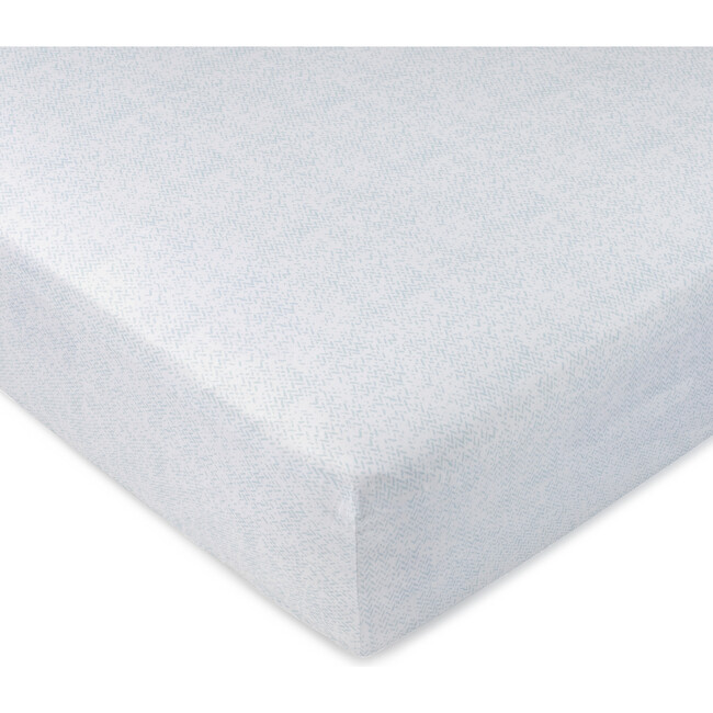 Nimbus Cloud Print Crib Sheet, Soft Blue