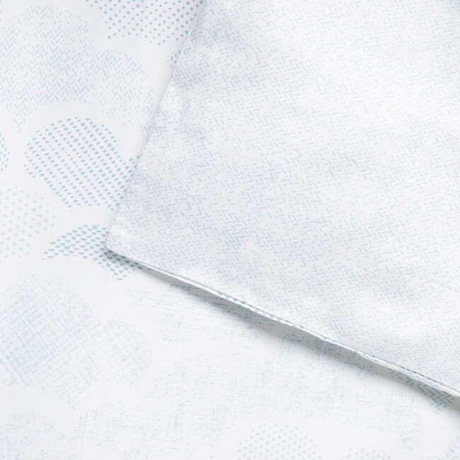 Nimbus Cloud Print Crib Sheet, Soft Blue - Crib Sheets - 2