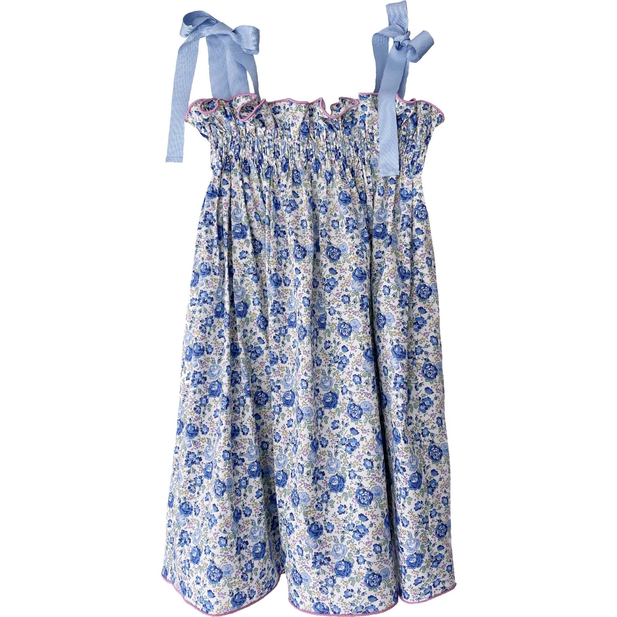 Girls' Jaime Dress in Blue Floral  Green - Dresses - 1