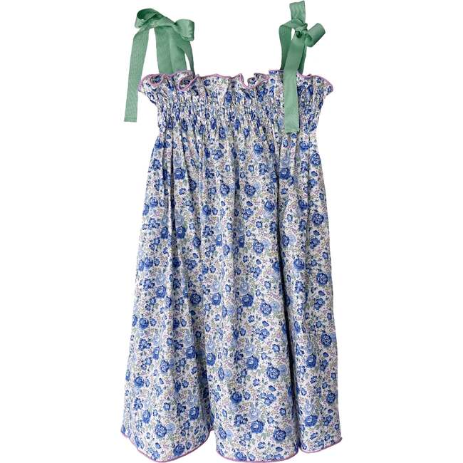 Girls' Jaime Dress in Blue Floral  Green - Dresses - 3