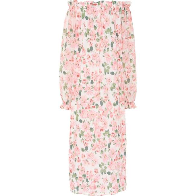 Women's Grace Dress in Pink Floral Cotton Voile  Pink - Dresses - 4
