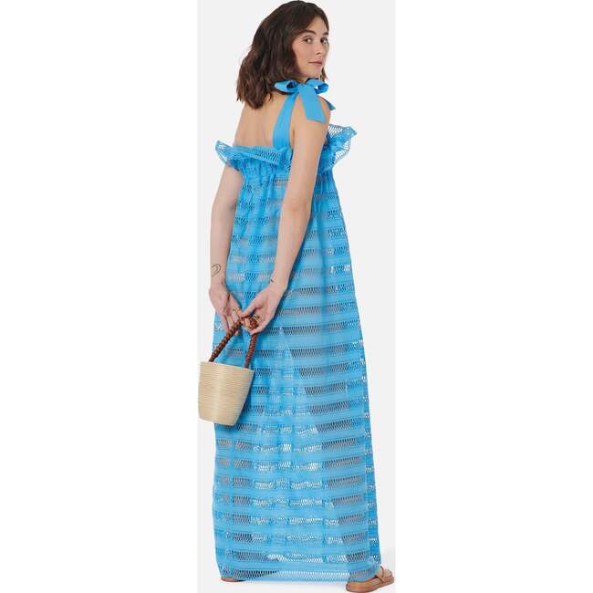 Women's Jaime Dress in True Blue Lattice Lace  Blue - Dresses - 3