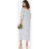 Women's Grace Dress in Pastel Blue & White Cotton Floral  Blue & White - Dresses - 3