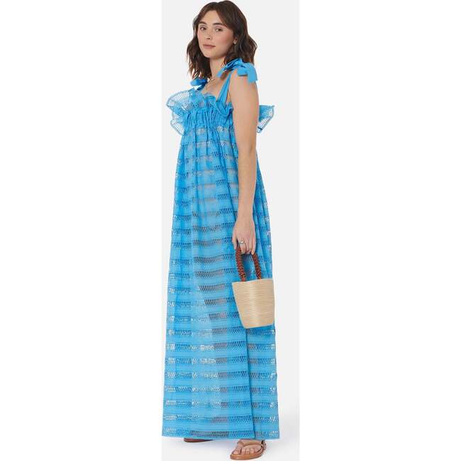 Women's Jaime Dress in True Blue Lattice Lace  Blue - Dresses - 4