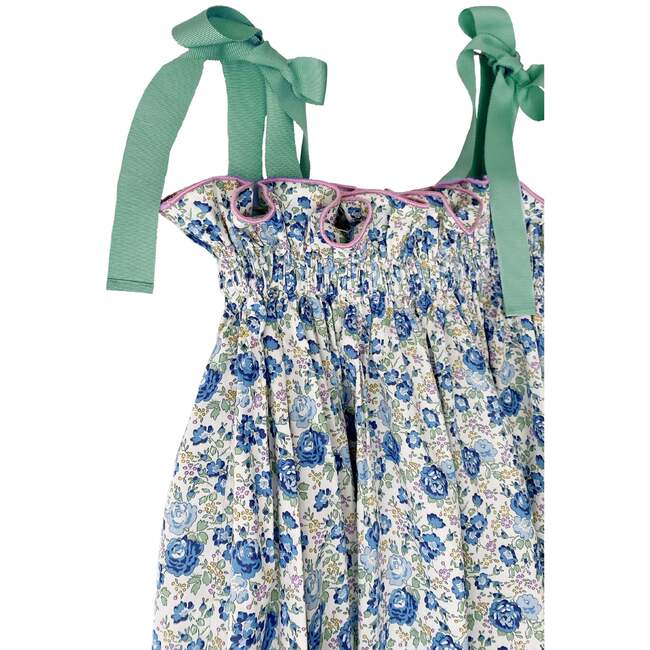 Girls' Jaime Dress in Blue Floral  Green - Dresses - 5