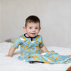 Mac and Cheese Bamboo Convertible Romper, Blue - Pajamas - 2
