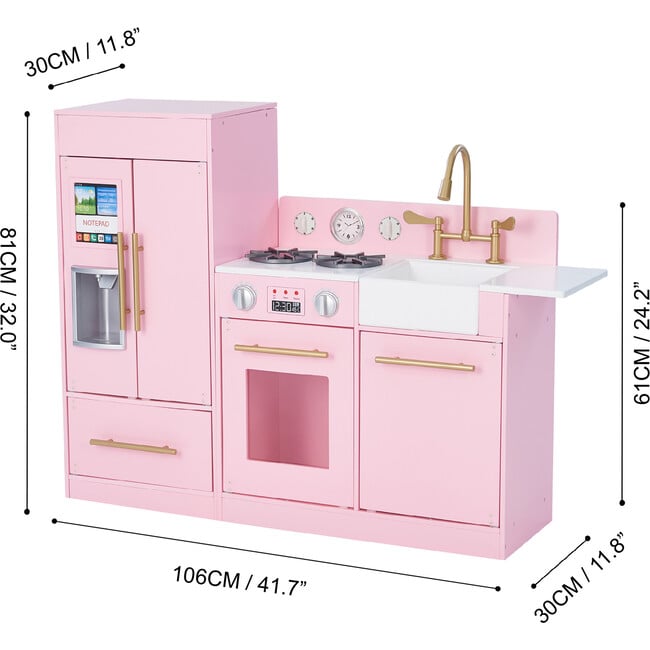 Little Chef Charlotte Modern Play Kitchen, Pink/Gold - Play Kitchens - 9