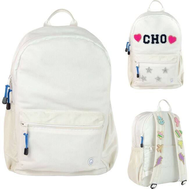 Large Hook & Loop Becco Backpack, Cream - Backpacks - 3