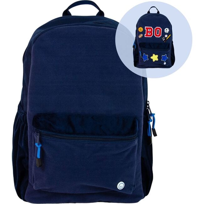 Large Hook & Loop Becco Backpack, Navy - Backpacks - 4