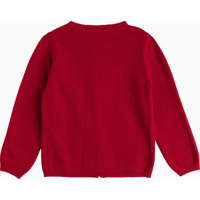 Velvet Bow Cardigan, Crimson - Cardigans - 2