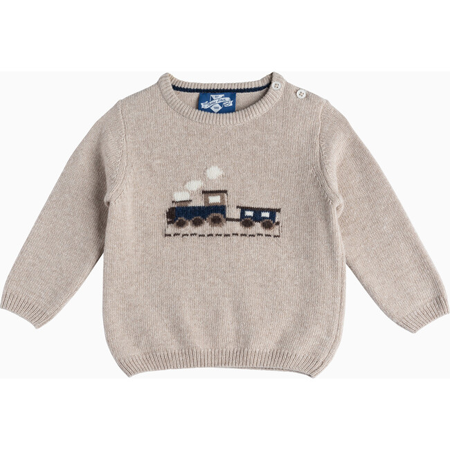 Little Thomas Train Sweater, Oatmeal