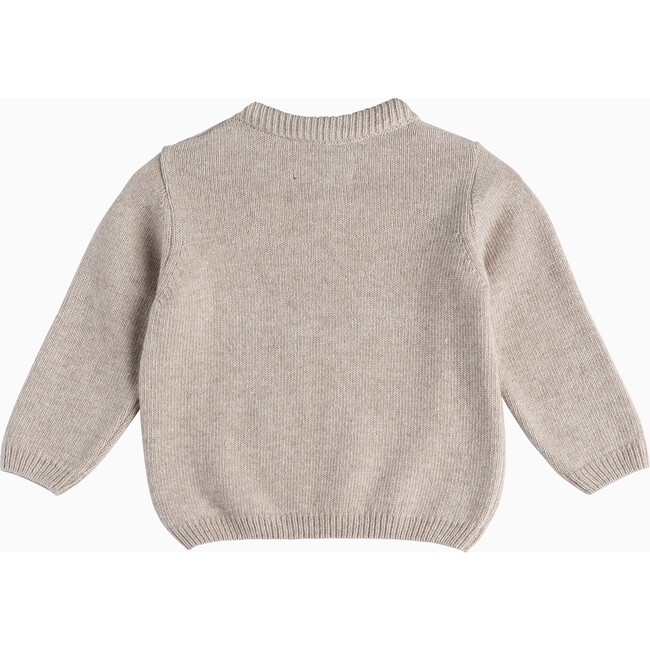 Little Thomas Train Sweater, Oatmeal - Sweaters - 2