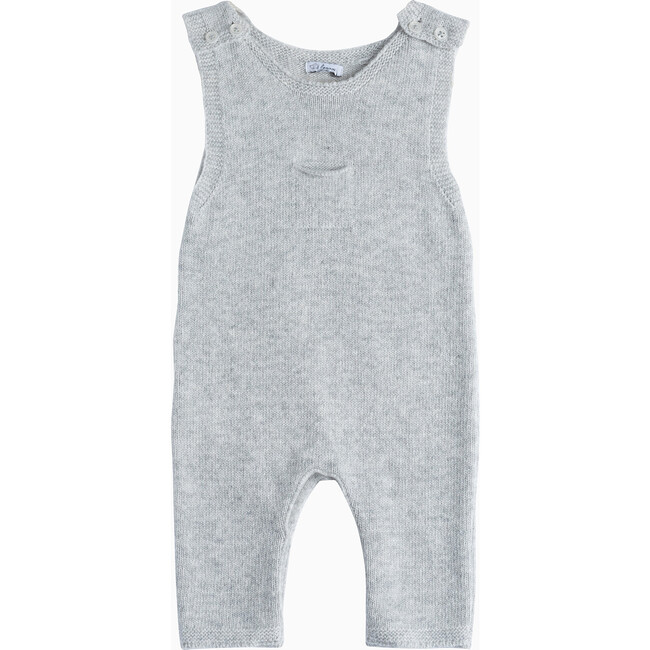 Little Knitted Dungaree, Grey Marl
