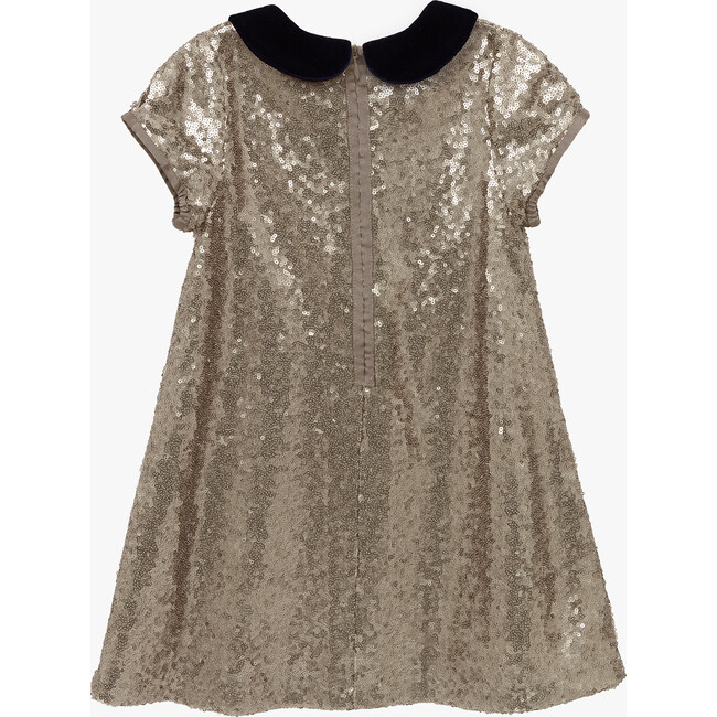 Sienna Sequin Party Dress, Gold Sequin - Dresses - 3