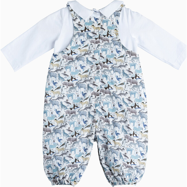 Little Liberty Print Zoo Dungaree, Zoo Print - Rompers - 2