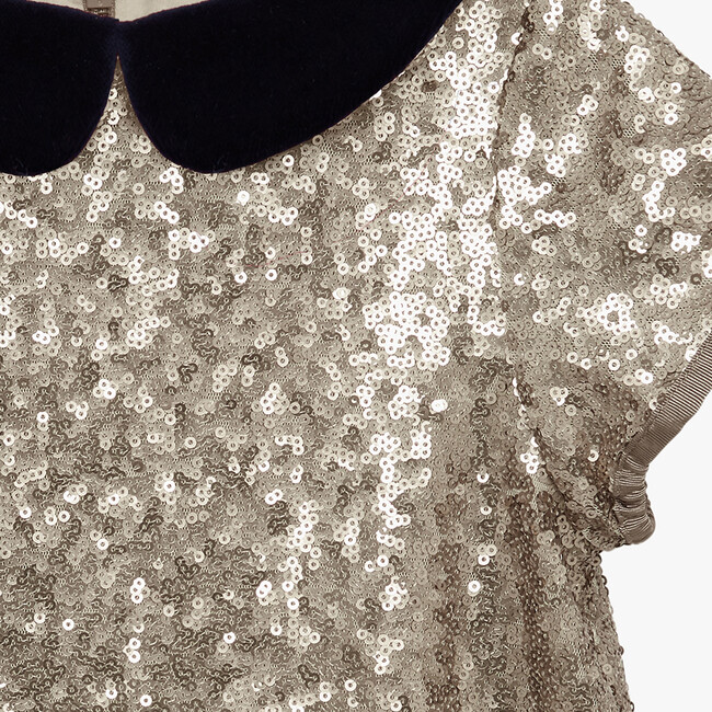 Sienna Sequin Party Dress, Gold Sequin - Dresses - 4