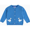 Little Jemima Duck Cardigan, Azure Blue - Cardigans - 1 - thumbnail