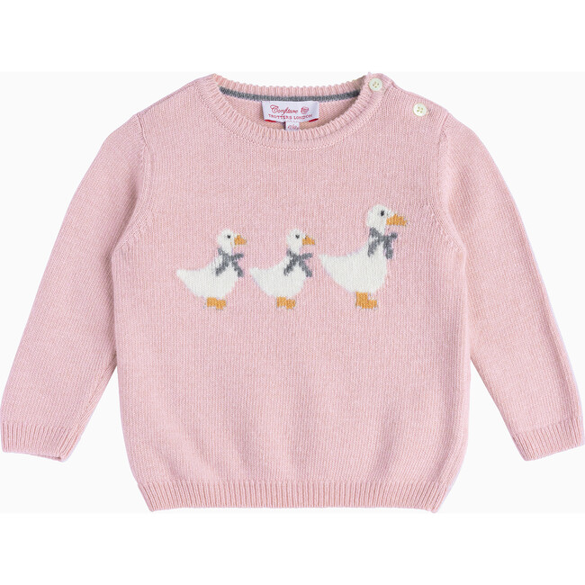 Little Jemima Ducks Sweater, Pale Pink