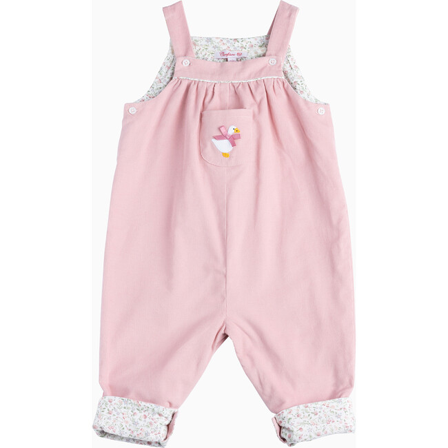 Little Jemima Duck Dungarees, Pink Cord