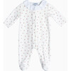 Little Ditsy Velour Onesie, White & Red - Onesies - 1 - thumbnail