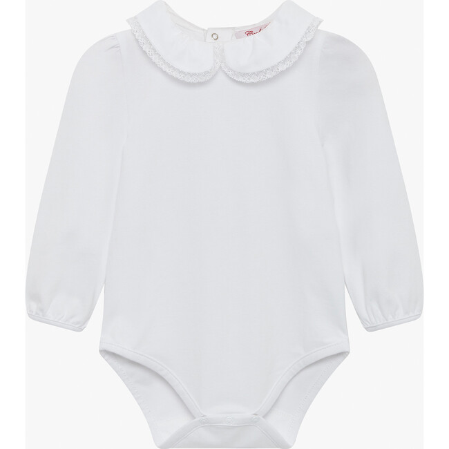 Little Evelyn Lace Trim Body, White