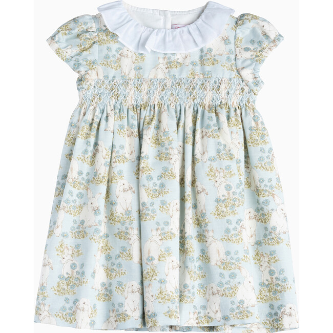 Little Bunny Willow Smocked Dress, Blue Bunny