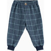 Little Orly Trousers, Navy & Sage Check - Pants - 1 - thumbnail