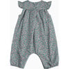 Little Robin Frill Sleeve Romper, Green Ragged Robin - Rompers - 2