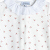 Little Ditsy Velour Onesie, White & Red - Onesies - 3