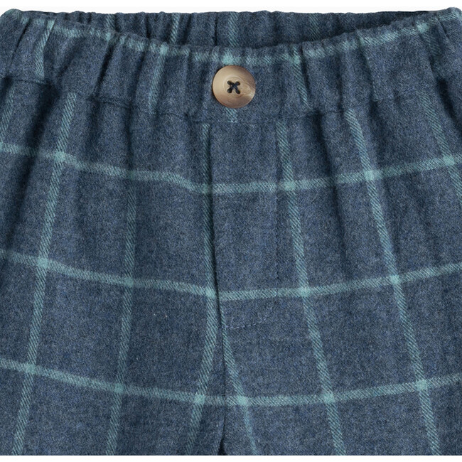 Little Orly Trousers, Navy & Sage Check - Pants - 3