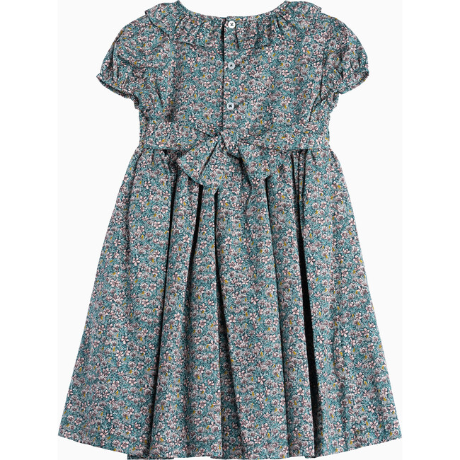 Liberty Print Robin Floral Smocked Dress, Green Ragged Robin - Dresses - 2