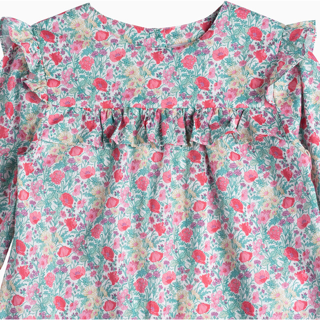 Liberty Print Florence May Frill Blouse, Pink Florence May - Blouses - 3