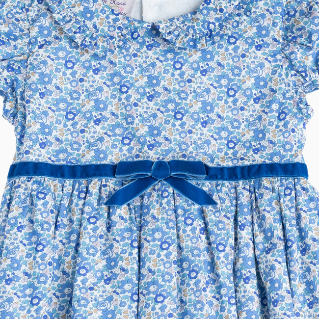 Liberty Print Betsy Ann Bow Dress, Blue Betsy Ann - Dresses - 3