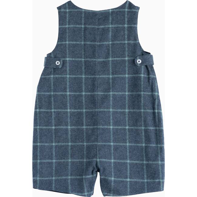 Little Archie Romper, Navy & Sage Check - Rompers - 2