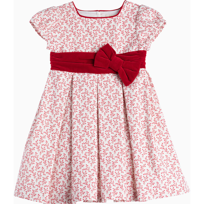 Bethany Bow Party Dress, Gold & Red