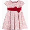 Bethany Bow Party Dress, Gold & Red - Dresses - 1 - thumbnail