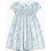 Arabella Bloom Smocked Dress, Sea Blue Floral - Dresses - 1 - thumbnail