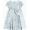Arabella Bloom Smocked Dress, Sea Blue Floral - Dresses - 2