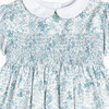 Arabella Bloom Smocked Dress, Sea Blue Floral - Dresses - 3