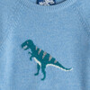 Dominic Dinosaur Sweater, Blue Marl - Sweaters - 3