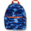 Camo Backpack, Blue - Backpacks - 1 - thumbnail